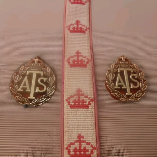 ATS British Army WWII Auxiliary Territorial Service officers Collar Badges pair - Picture 1 of 6