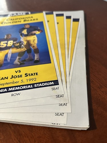 Programa de fútbol americano CAL Golden Bears vs San Jose Spartans + talones de boletos septiembre 1992 - Imagen 19 de 20