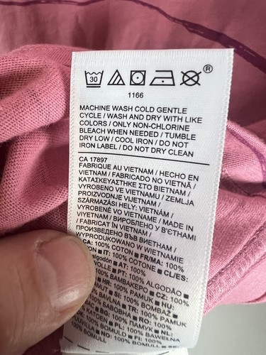 Athleta Organic Daily Striped Tee T-shirt Size 1X Plus Pink Short Sleeved - Picture 5 of 9