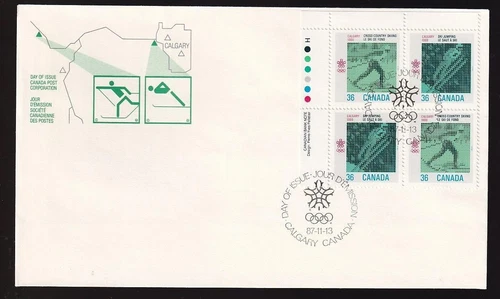 Canada FDC ULpb 1987 sc#1153a Calgary Olympics-Skiing
