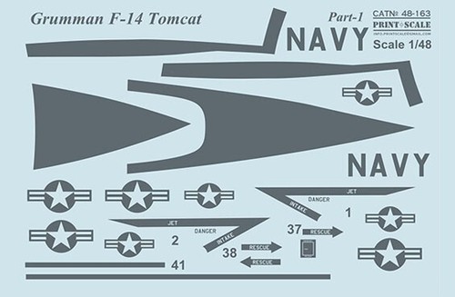 Print Scale 48-163 Decal 1:48 Grumman F14 Tomcat Part1 The complete set 1,5 leaf - Picture 5 of 12