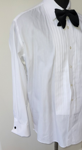 STANLEY BLACKER 17/32-33 TUXEDO SHIRT BARREL CUFFS-PEARL BUTNS-GUSSETS-CLEANED - Picture 4 of 13