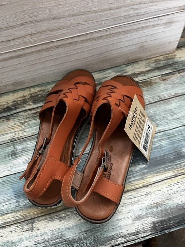 Bearpaw Leah Huaraches Braded Leather Brown Tan Mexico Sandal Size 8 Womens - Picture 2 of 9