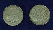 GERMANY    1959-F      2 MARK COIN   XF