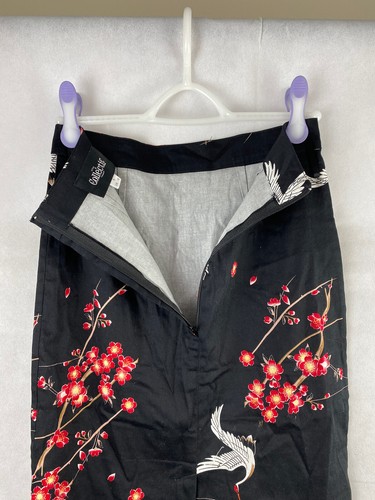 Collectif Polly Cranes And Blossom Pencil Skirt Size 10 S - Picture 9 of 12