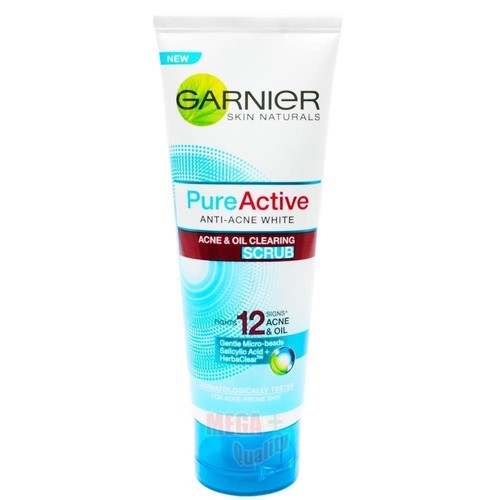 Garnier Skin Naturals Pure Active ANTI-ACNE WHITE ACNE OIL CLEARING SCRUB 100ml - Picture 2 of 3