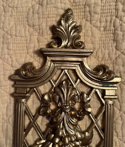 3 Vintage DART Syroco Gold Tone Wall Plaques Floral Decor 1970 #7213 &7215 - Picture 10 of 21