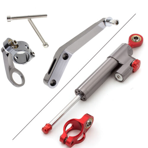 CNC Steering Damper Stabilizer Mount Kit Fit Yamaha Honda Kawasaki Suzuki Ducati - Picture 23 of 45