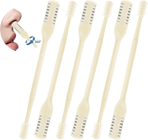6 Pcs 2-In-1 Nasal Hair Cutter Upgrade Double Sided Nose Hair Knife 360° Nostril - Picture 8 of 11