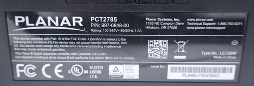 Planar 27" Touchscreen Monitor PCT2785 997-6848-00 with Power Cable VGA and USB - Picture 5 of 9