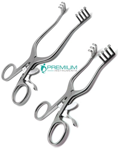 2-teiliges Set Chirurgischer Weitlaner Retraktor 5,5" & 7" Stumpf 3x4 Zinken Instrumente - Bild 1 von 12