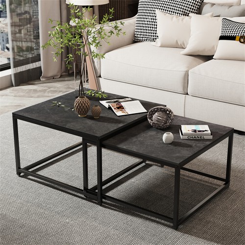 New Modern Coffee Table Marble 2 in 1 Nested Set Sofa Side End Tables Furniture - Picture 140 of 195