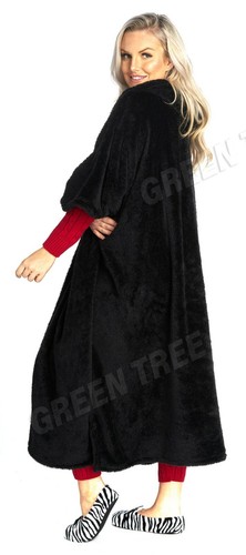 Ladies men Unisex Warm Soft Fleece TV Cuddle Blanket Hoodie Snuggle Jumper Plus - Picture 13 of 36