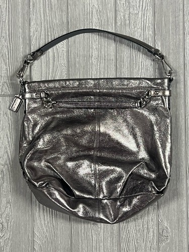 Women’s Coach Shoulder/Hand Bag Brooke Metallic Pewter Leather F16618