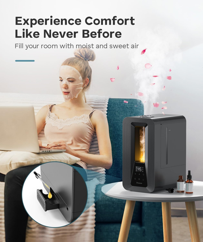 6L Humidifiers for Bedroom, Top Fill Cool Mist Humidifier & Essential Oil Diffus - Picture 5 of 9
