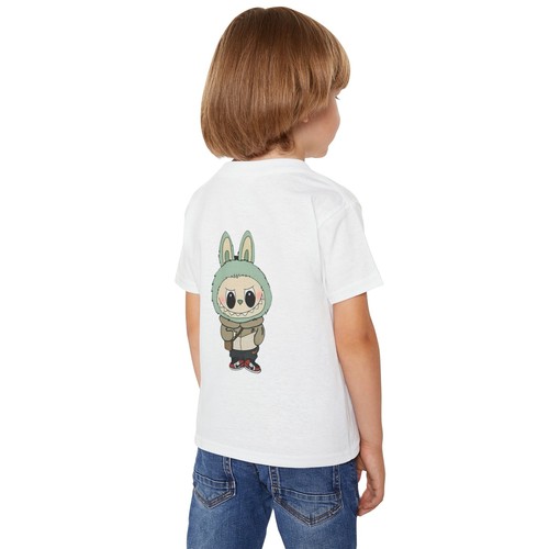 Cute Cartoon Bunny Toddler T-shirt, Childrens Apparel, Easter Gift, with Labubu - Picture 5 of 5