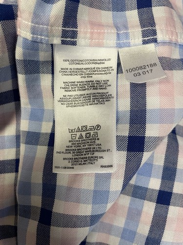 Brooks Brothers Original Polo Shirt Non Iron Supima Blue Pink Check Preppy 4XL - Picture 6 of 12