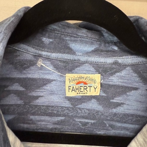 Camicia uomo Faherty manica corta blu fantasia taglia m/l - Foto 3 di 11