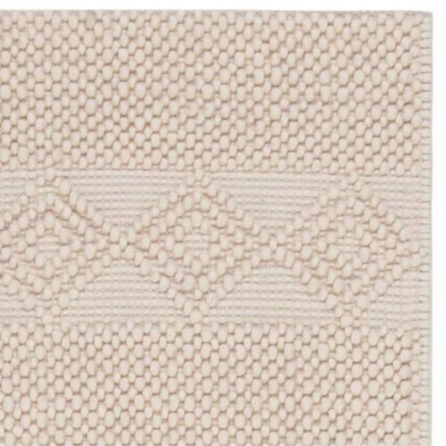SAFAVIEH Area Rug 2'x6' Imported Wool Striped Diamonds Runner Natura Ivory - Picture 5 of 7