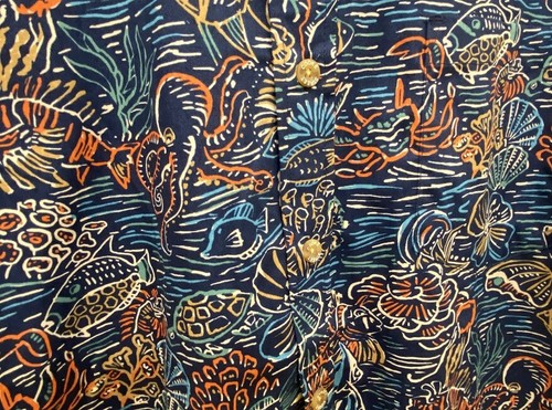 Neu Cooke Street Hawaii-Inseln 100 % Baumwolle Herren marineblau Multi Shirt M L XL XXL - Bild 12 von 15