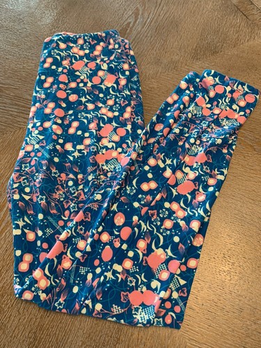 lularoe leggings OS Blau Rosa Und Weiß Print - Bild 1 von 2