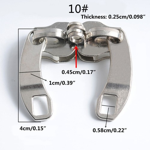 6 Pair Zipper Repair Kit Metal Pull Slider Zip Head DIY Bag Suitcase Accessories - Picture 16 of 20