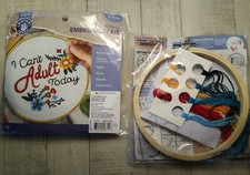 ArtSkills I Cant Adult Today Floral Embroidery Kit PA6740 6" 2020 Hoop 9995