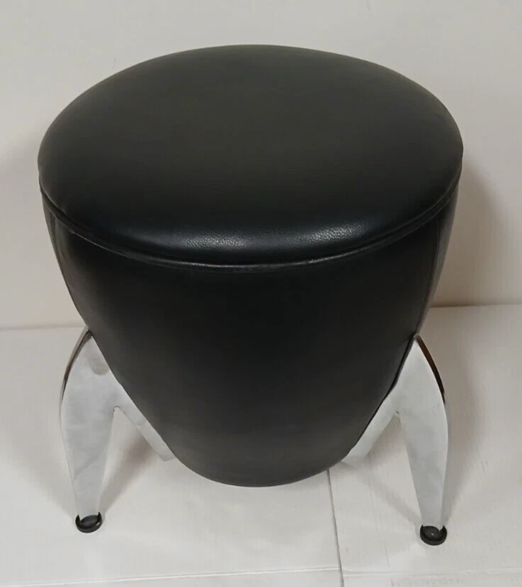 Reposapiés retro estilo cohete vintage años 70 imitación cuero cromo era espacial cromado Foto 4 de 4