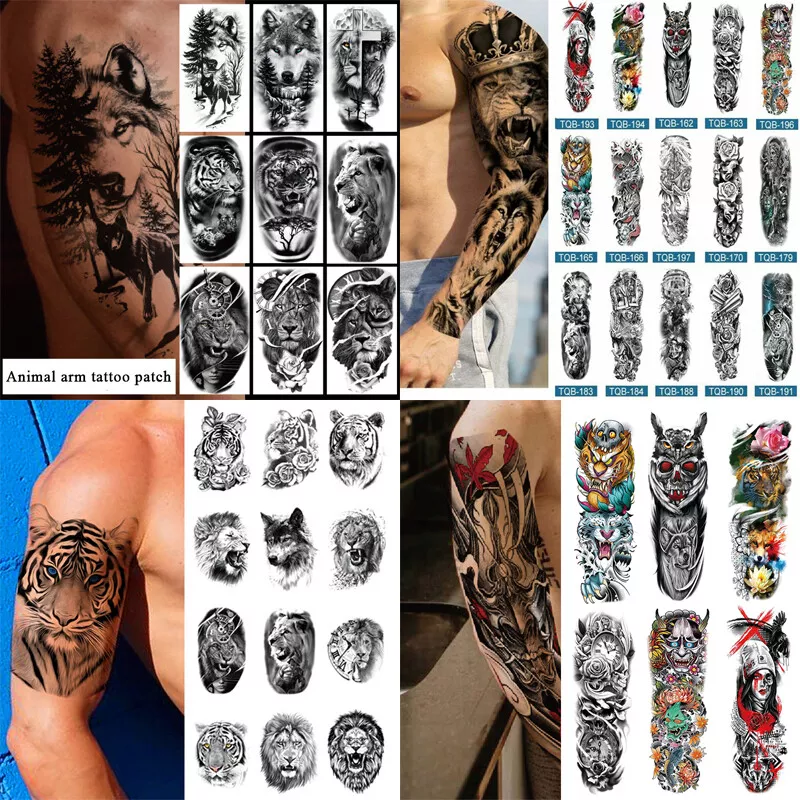 Temporary Tattoos Body Arm Tattoo Sticker Half Sleeve Fake Waterproof Stickers
