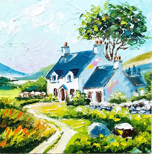 Irland Gemälde Haus Portrait Irland Kunst Haus Gemälde Irish Cottage 6 х 6"