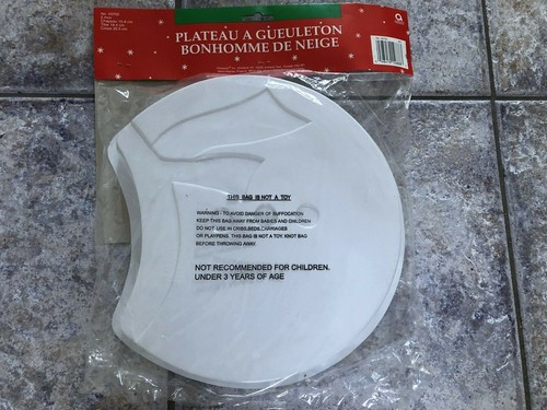 Bandeja de aperitivos de muñeco de nieve Amscan de plástico ensamblada de 25" vintage de 1980 - 3 piezas - Imagen 2 de 3