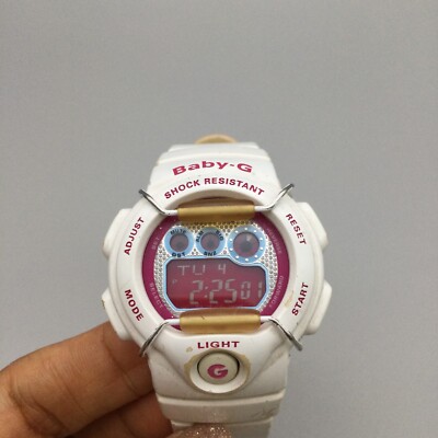 Casio Baby G Watch Women 41mm White Pink Dial 3288 BG-1005