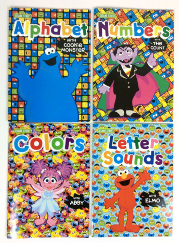 Sesame Street 4 libri di lavoro numeri alfabeto lettere suoni colori apprendimento precoce - Foto 1 di 9