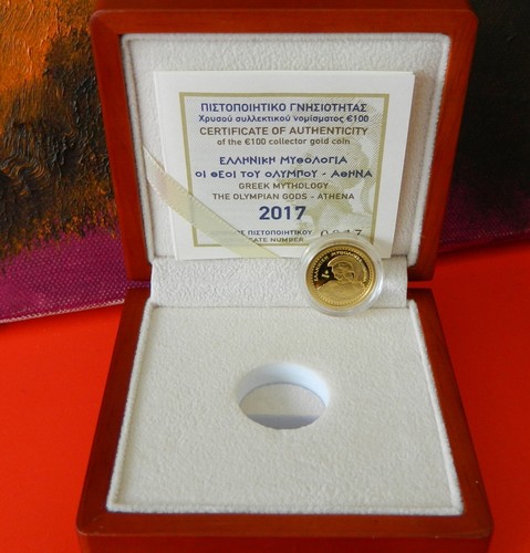 Gold Coin, Greece, 2017, Proof, Athena, Goddess of Wisdom, 100 Euro Coin - Picture 3 of 10