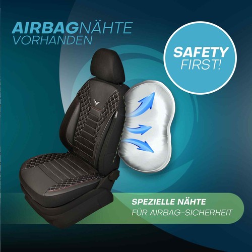 Fundas de asiento adecuadas para Mercedes Clase C W203 S203 desde 2000-2007 en blanco y negro - Imagen 9 de 10