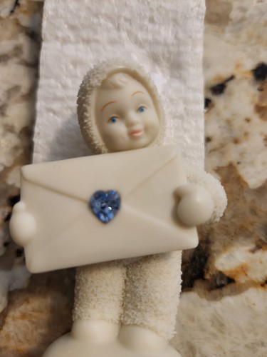 Department 56 Snowbabies Extra Special Delivery March Aquamarine Birthstone - Picture 2 of 9