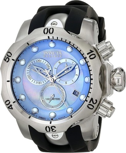 Invicta Reserve Swiss Chronograph Men's 54mm Day- Date W Rare MOP Platinum Dial - Picture 2 of 15