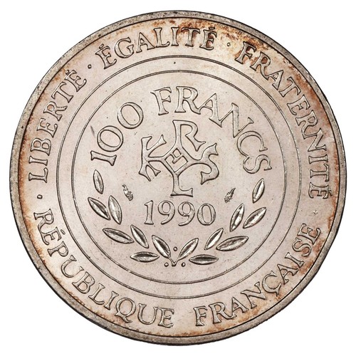 France - 100 Francs 1990 Charlemagne AU - F.458/2 Gad.905 KM.982 Coin - Picture 2 of 2