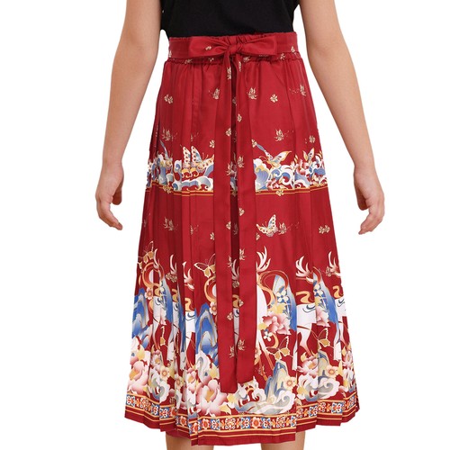Kids Girls Hanfu Butterfly Maxi Stage Performance Skirt Daily Wear Mamianqun - Picture 19 of 36