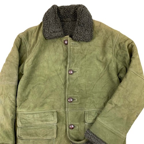 Chaqueta de invierno vintage de lana de oveja verde M L - Imagen 2 de 4