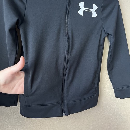 Under Armour Jacket Youth Small Lightweight Full Zip Black UA Athletic - Picture 4 of 13