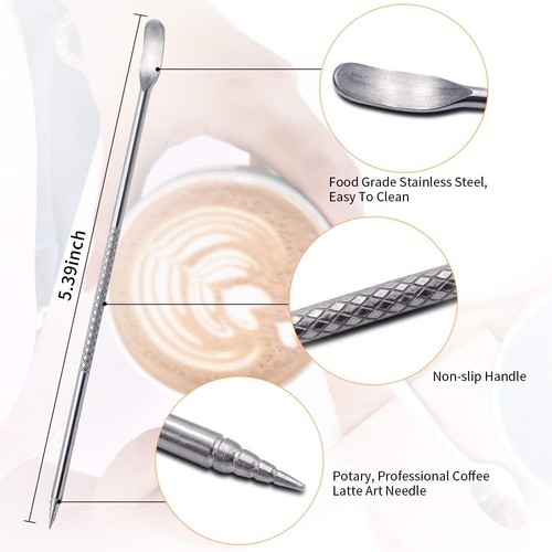 350ML Stainless Steel Milk Frothing Espresso Pitcher with Decorating Art Pen - Picture 7 of 8