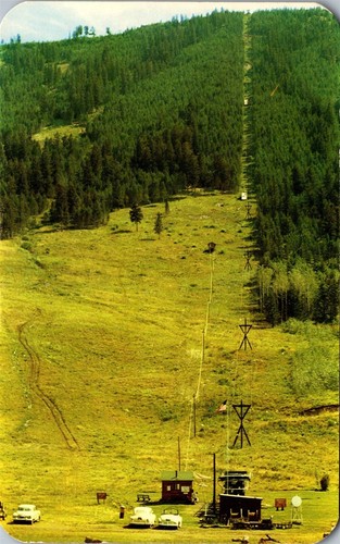 Vintage Postcard Snow King Mountain Skiing Chair Lift Jackson, WY 1958 Dextone - Picture 1 of 3