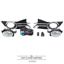 Set Bumper Fog Light Lamp Bezel Cover Chrome Trim Switch For Honda Odyssey 14-16