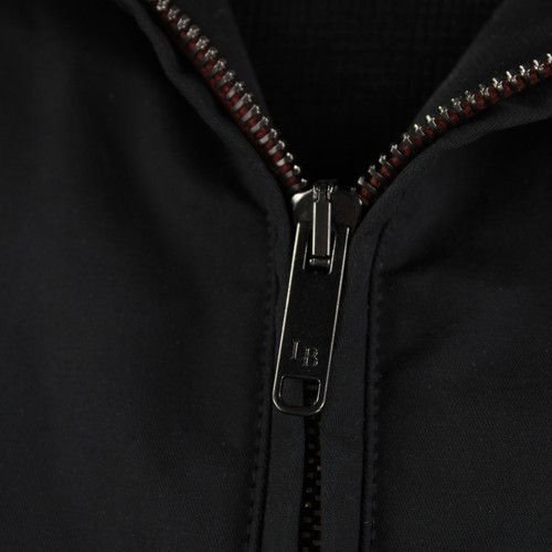 Luciano Barbera NWT Cotton Blend Hooded Jacket Size 50 (M US) In Solid Black - Picture 2 of 12
