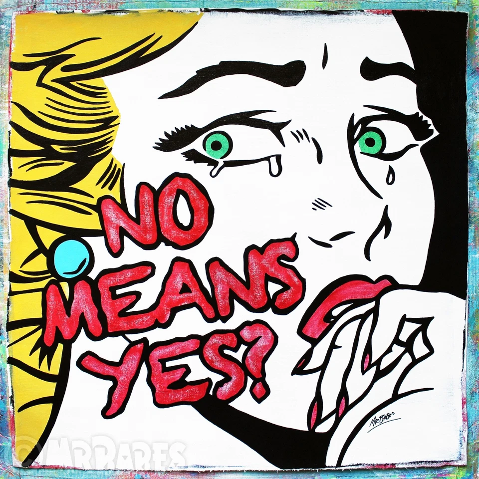 Crying Foul - Pintura original de arte pop de bebés - Sátira de niña Roy Lichtenstein Foto 2 de 4