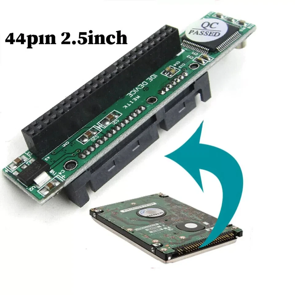 2.5" Female 44 PIN IDE to 7 + 15 PIN SATA Hard Drive Converter Adapter PATA 3.5" - Image 2 of 4