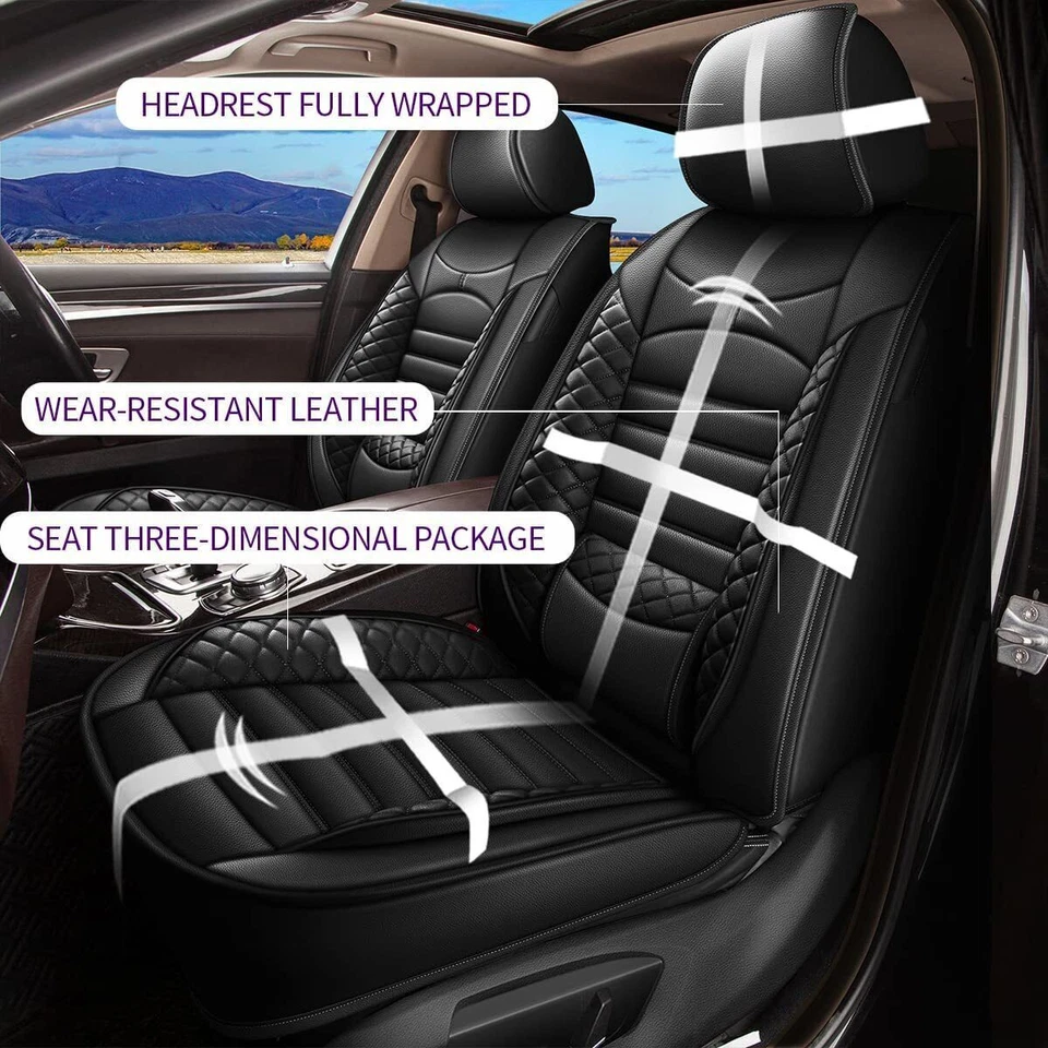 Car 5-Seat Covers Faux Leather Front Rear Full Set For Chevrolet Trax 2015-2022 Foto 4 de 4