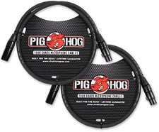Pig Hog PHM3 8mm Tour Grade Mic Cable, XLR 3ft - 2-pack, Speaker 