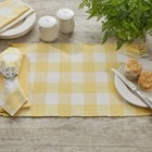 2 Wicklow Yellow White Buffalo Check Cotton Country Farmhouse Placemats 13x19